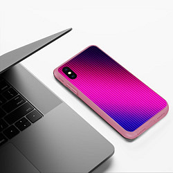 Чехол iPhone XS Max матовый Фиолетово-малиновый градиент, цвет: 3D-малиновый — фото 2