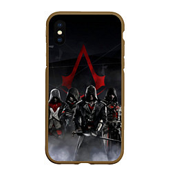 Чехол iPhone XS Max матовый All Assassins, цвет: 3D-коричневый