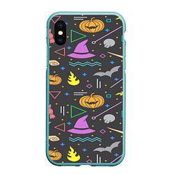 Чехол iPhone XS Max матовый Уютный Halloween, цвет: 3D-мятный