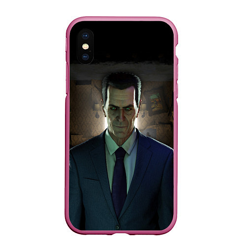 Чехол iPhone XS Max матовый Gman / 3D-Малиновый – фото 1