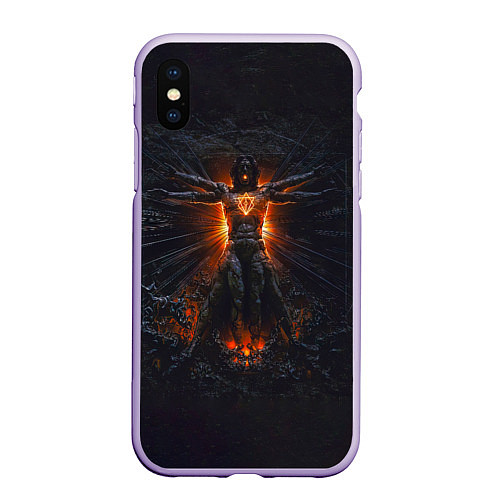 Чехол iPhone XS Max матовый Clayman - In Flames / 3D-Светло-сиреневый – фото 1