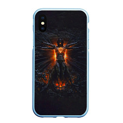 Чехол iPhone XS Max матовый Clayman - In Flames, цвет: 3D-голубой