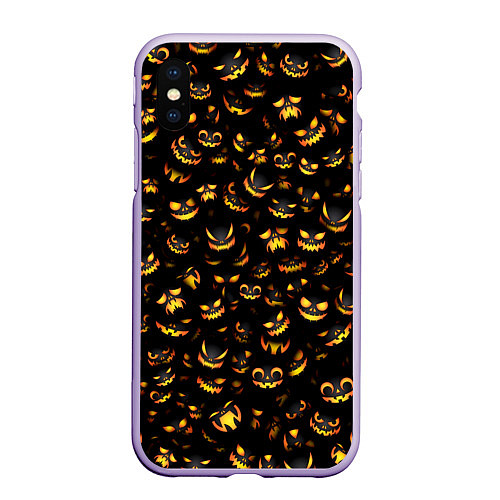 Чехол iPhone XS Max матовый Ночные монстры / 3D-Светло-сиреневый – фото 1