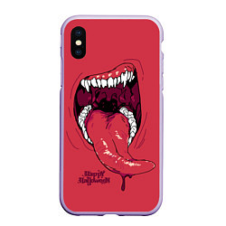 Чехол iPhone XS Max матовый Пасть красного хищника