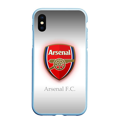 Чехол iPhone XS Max матовый F C Arsenal / 3D-Голубой – фото 1