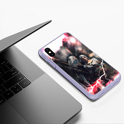 Чехол iPhone XS Max матовый Цирилла Геральт, цвет: 3D-светло-сиреневый — фото 2