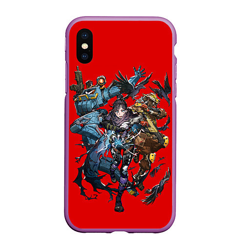 Чехол iPhone XS Max матовый APEX Team / 3D-Фиолетовый – фото 1