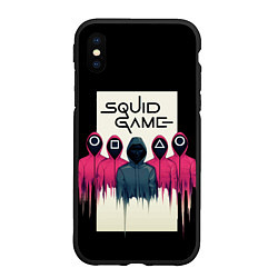 Чехол iPhone XS Max матовый Squid Game: Отряд стражей, цвет: 3D-черный