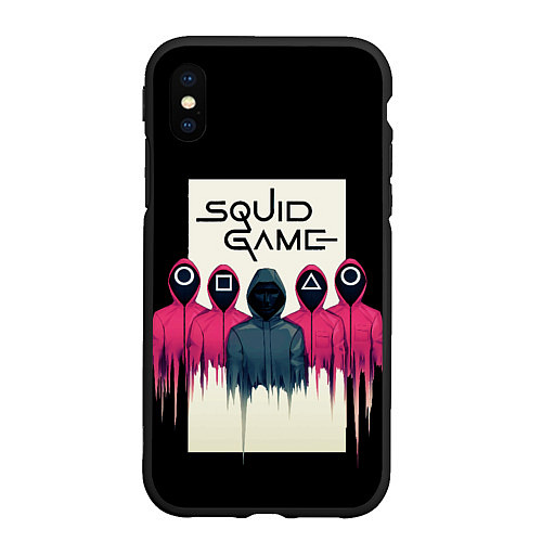 Чехол iPhone XS Max матовый Squid Game: Отряд стражей / 3D-Черный – фото 1