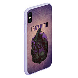 Чехол iPhone XS Max матовый Crazy Witch, цвет: 3D-светло-сиреневый — фото 2