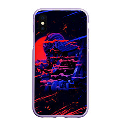 Чехол iPhone XS Max матовый Neon Samurai Неоновый Самурай, цвет: 3D-светло-сиреневый