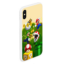 Чехол iPhone XS Max матовый Mario Coins, цвет: 3D-белый — фото 2