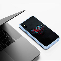 Чехол iPhone XS Max матовый Техносердце, цвет: 3D-голубой — фото 2