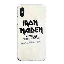 Чехол iPhone XS Max матовый Live at Donington - Iron Maiden, цвет: 3D-белый