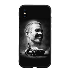 Чехол iPhone XS Max матовый Paul Walker, цвет: 3D-черный