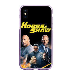 Чехол iPhone XS Max матовый Hobbs & Shaw, цвет: 3D-сиреневый