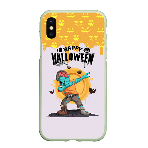 Чехол iPhone XS Max матовый Dab zombie halloween / 3D-Салатовый – фото 1