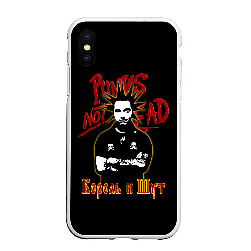 Чехол iPhone XS Max матовый Punks Not Dead КиШ / 3D-Белый – фото 1