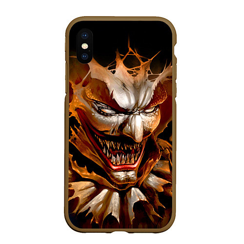 Чехол iPhone XS Max матовый Улыбка смерти в Хэллоуин / 3D-Коричневый – фото 1