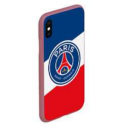 Чехол iPhone XS Max матовый Paris Saint-Germain FC, цвет: 3D-малиновый — фото 2