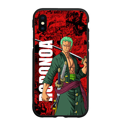 Чехол iPhone XS Max матовый Ророноа Зоро, One Piece / 3D-Черный – фото 1