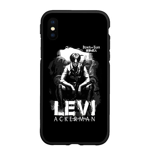 Чехол iPhone XS Max матовый LEVI ACKERMAN Attack on Titan / 3D-Черный – фото 1