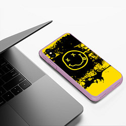 Чехол iPhone XS Max матовый Нирвана Гранж Nirvana Smile, цвет: 3D-сиреневый — фото 2