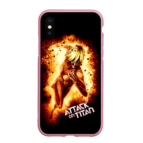 Чехол iPhone XS Max матовый Женская Особь Атака титанов / 3D-Розовый – фото 1