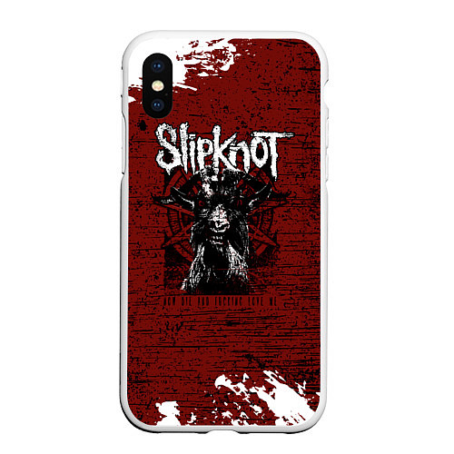 Чехол iPhone XS Max матовый Слипкнот Гранж Slipknot Rock Goat / 3D-Белый – фото 1