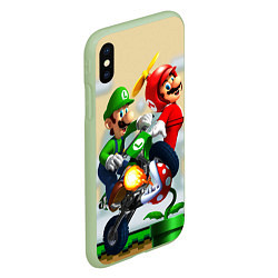 Чехол iPhone XS Max матовый MarioHelmet, цвет: 3D-салатовый — фото 2