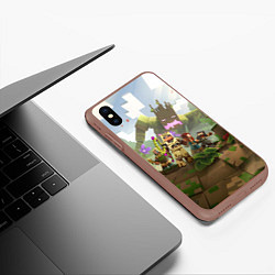 Чехол iPhone XS Max матовый МАЙНКРАФТ ГЕРОИ ПРОТИВ ЗЛА, цвет: 3D-коричневый — фото 2