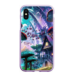 Чехол iPhone XS Max матовый FantasyFish, цвет: 3D-сиреневый