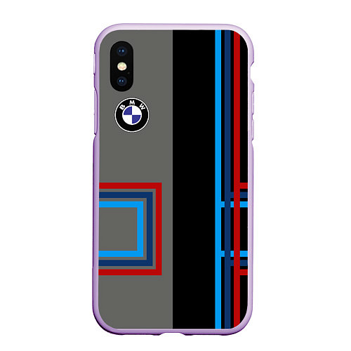 Чехол iPhone XS Max матовый Автомобиль BMW БМВ / 3D-Сиреневый – фото 1