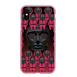 Чехол iPhone XS Max матовый ВЕДУЩИЙ С ОХРАННОЙ GUARDS, цвет: 3D-розовый