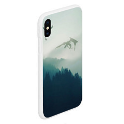 Чехол iPhone XS Max матовый ДРАКОНЫ НАД ЛЕСОМ DRAGON, цвет: 3D-белый — фото 2