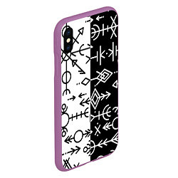 Чехол iPhone XS Max матовый ДРЕВНИЕ СЛАВЯНСКИЕ РУНЫ, цвет: 3D-фиолетовый — фото 2