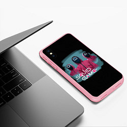 Чехол iPhone XS Max матовый ИГРА В КАЛЬМАРА, СТРАЖИ ИГРЫ, цвет: 3D-баблгам — фото 2