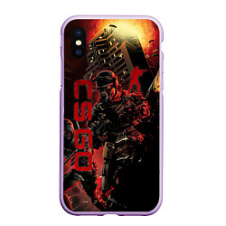 Чехол iPhone XS Max матовый CS GO SPECIAL OPERATION RED ALERT SKIN КС ГО КРАСН, цвет: 3D-сиреневый