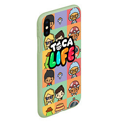 Чехол iPhone XS Max матовый Toca Life: Faces, цвет: 3D-салатовый — фото 2