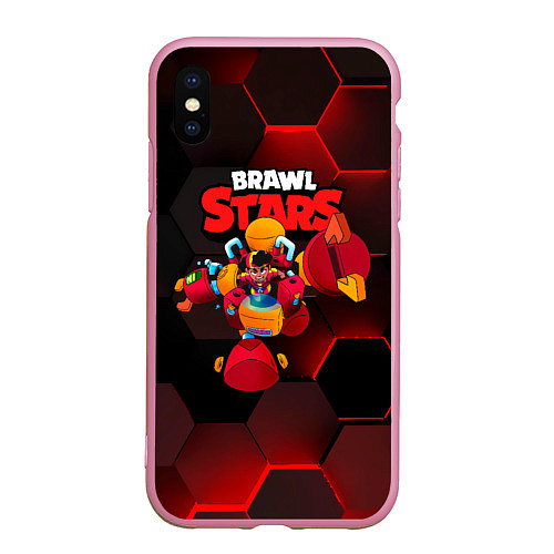 Чехол iPhone XS Max матовый Meg BrawlStars 3D / 3D-Розовый – фото 1