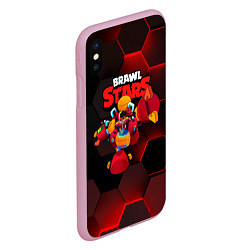 Чехол iPhone XS Max матовый Meg BrawlStars 3D, цвет: 3D-розовый — фото 2