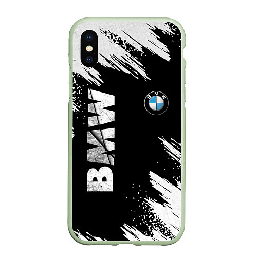 Чехол iPhone XS Max матовый BMW GRUNGE БМВ ГРАНЖ / 3D-Салатовый – фото 1