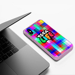 Чехол iPhone XS Max матовый Toca Life: Pixels, цвет: 3D-сиреневый — фото 2