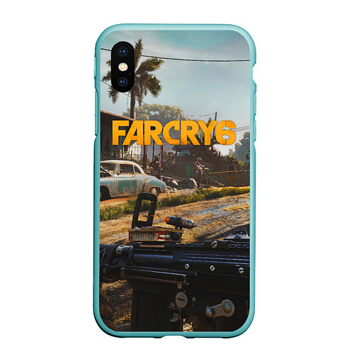 Чехол iPhone XS Max матовый Far Cry 6 game art / 3D-Мятный – фото 1