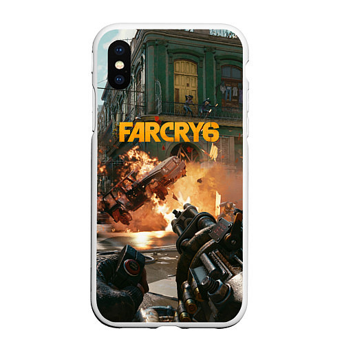 Чехол iPhone XS Max матовый Far Cry 6 gameplay art / 3D-Белый – фото 1