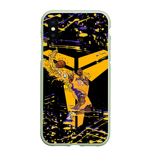 Чехол iPhone XS Max матовый Los angeles lakers NBA / 3D-Салатовый – фото 1