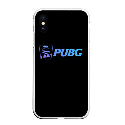 Чехол iPhone XS Max матовый PUBG NEON,, цвет: 3D-белый