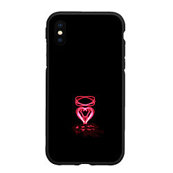 Чехол iPhone XS Max матовый Плавленное сердце, цвет: 3D-черный