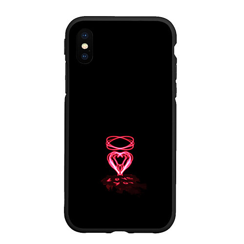 Чехол iPhone XS Max матовый Плавленное сердце / 3D-Черный – фото 1