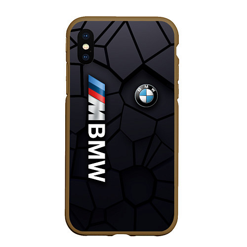 Чехол iPhone XS Max матовый BMW sport 3D плиты 3Д плиты / 3D-Коричневый – фото 1